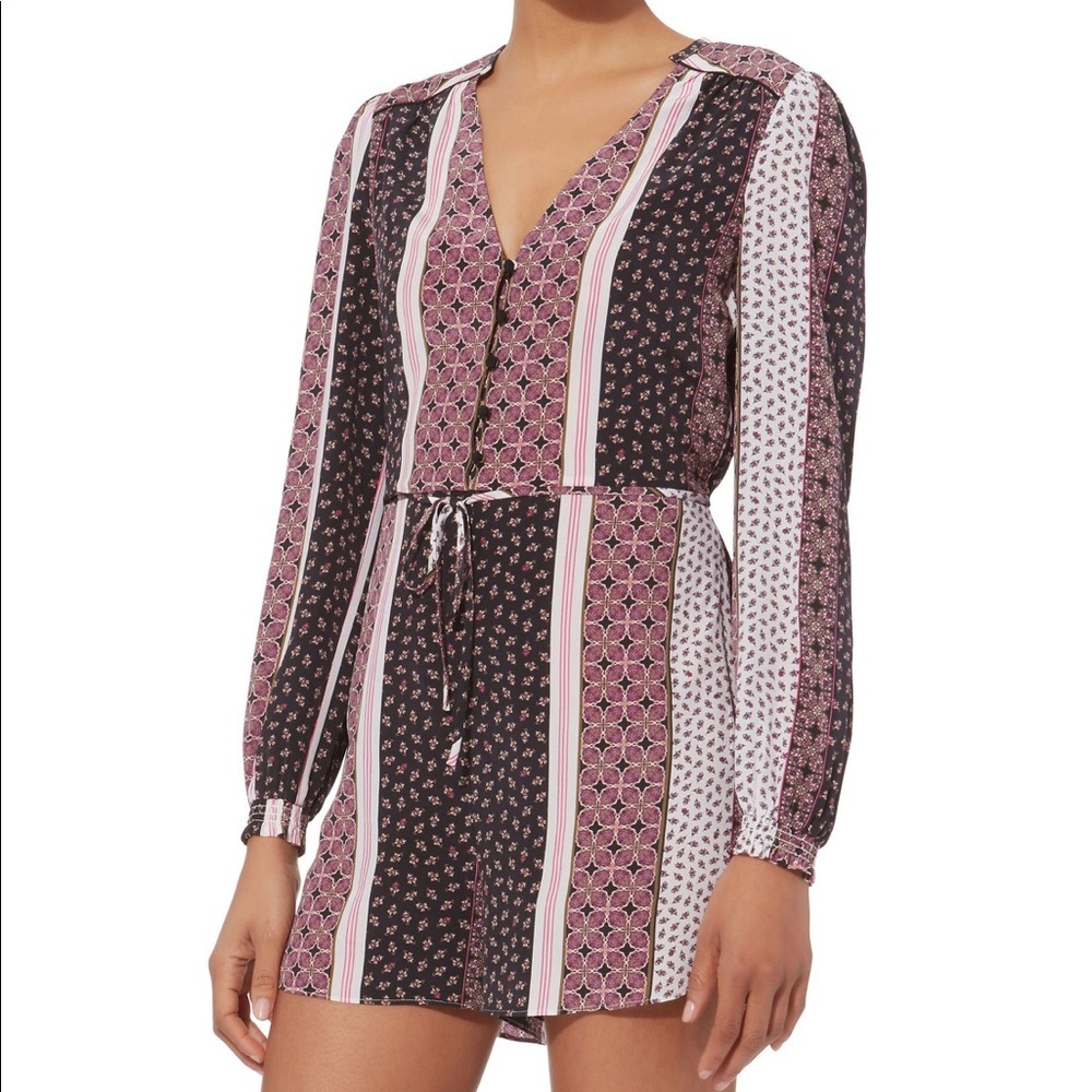 NEW • Intermix • Casene Floral Mosaic Romper Silk - Picture 2 of 5